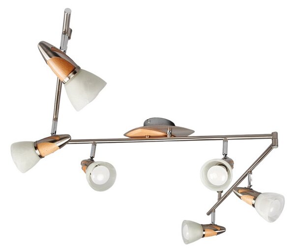 Stropné Lampa Lindby, Marena, stmievateľné, Drevo, Obývacia izba, Kov, Rustikálny