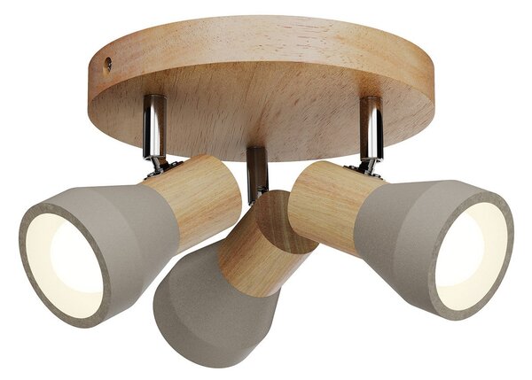 Stropné Lampa Lindby, Filiz, stmievateľné, Sivá, Spálňa, Betón, Škandinávsky