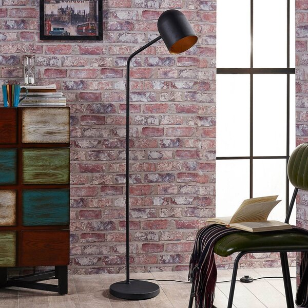 Stojacie Lampa Lindby, Morik, Čierna, Obývacia izba, Kov, Moderný