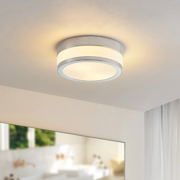 Stropné Lampa Lindby, Flavi, stmievateľné, Metalická, Kúpeľňa, Sklo, Moderný