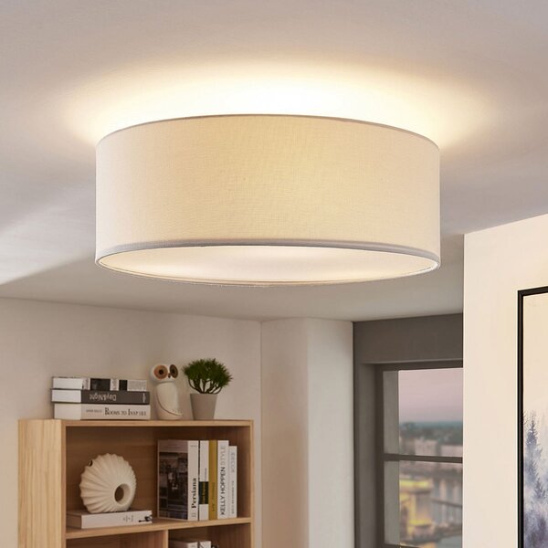 Stropné Lampa Lindby, Mariat, stmievateľné, Biela, Obývacia izba, Tkanina / Textil, Moderný