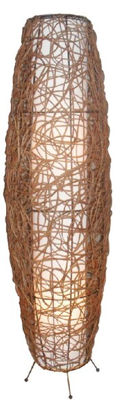 Stojacie Lampa Lindby, Nias, Hnedá / Hrdzavá, Obývacia izba, Drevo, Boho