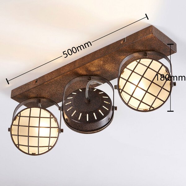 Stropné Lampa Lindby, Tamin, stmievateľné, Hnedá / Hrdzavá, Obývacia izba, Kov, Industriálny