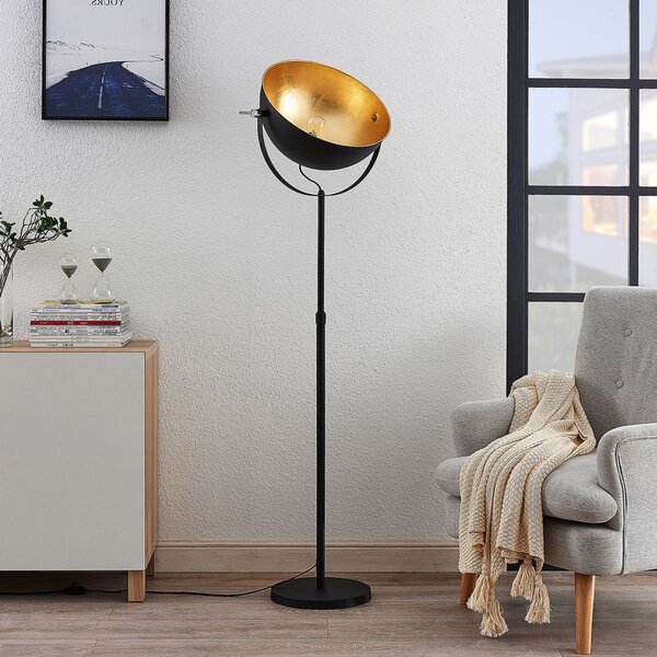 Stojacie Lampa Lindby, Muriel, Čierna, Obývacia izba, Kov, Moderný
