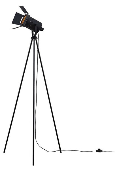 Stojacie Lampa Lindby, Devon, Čierna, Obývacia izba, Kov, Moderný