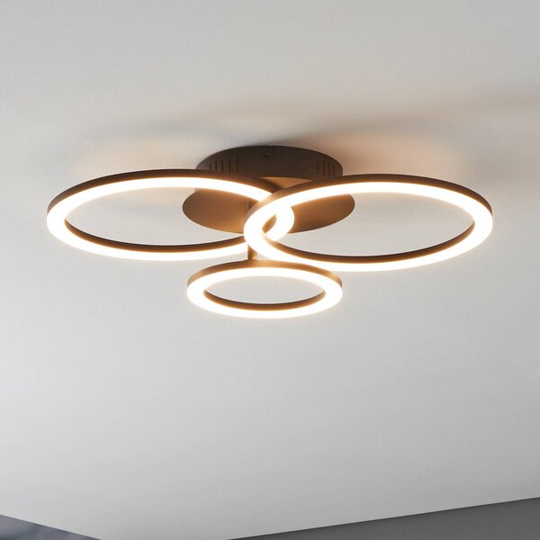 EGLO connect Parrapos-Z stropné LED svetlo, 3-pl., Čierna, Obývacia izba / jedáleň, kov, Moderný, Stropné svetlo