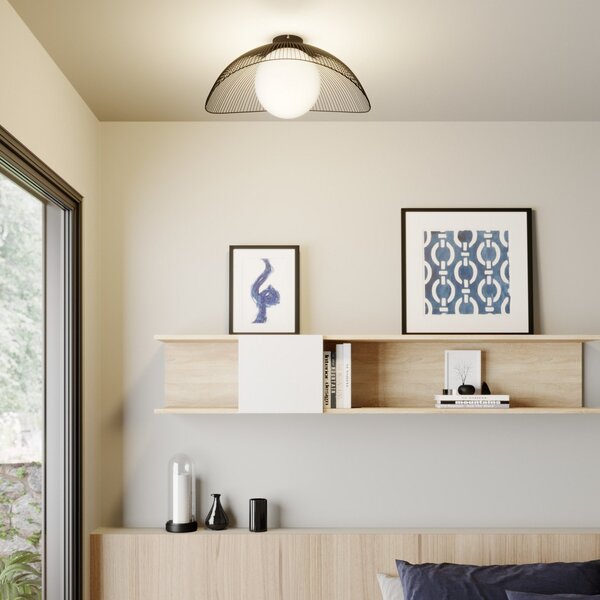 Stropné Lampa Lindby, Fabronia, stmievateľné, Čierna, Obývacia izba, Kov, Moderný
