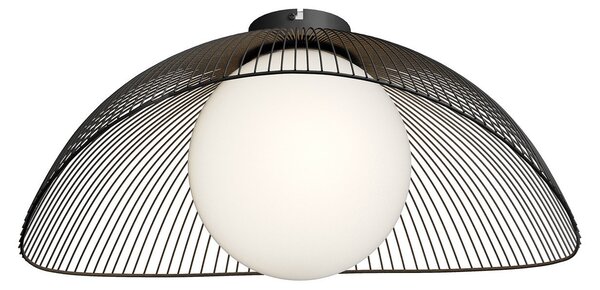 Stropné Lampa Lindby, Fabronia, stmievateľné, Čierna, Obývacia izba, Kov, Moderný