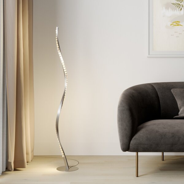 Stojacie Lampa Lindby, Criostal, stmievateľné, Metalická, Obývacia izba, Hliník, Moderný