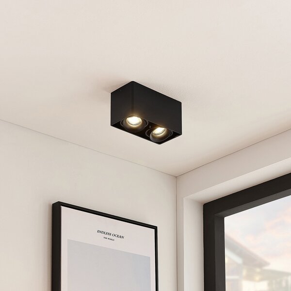 Stropné Lampa Arcchio, Kubika, stmievateľné, Čierna, Chodba, Kov, Moderný