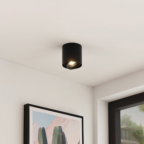 Stropné Lampa Arcchio, Walza, stmievateľné, Čierna, Chodba, Hliník, Moderný