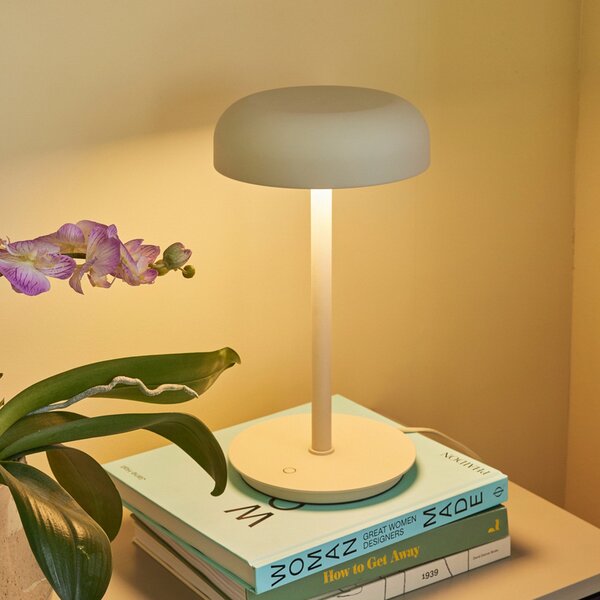 Stolové Lampa Hübsch, Velo, stmievateľné, Béžová, Obývacia izba, Plast, Dizajnový