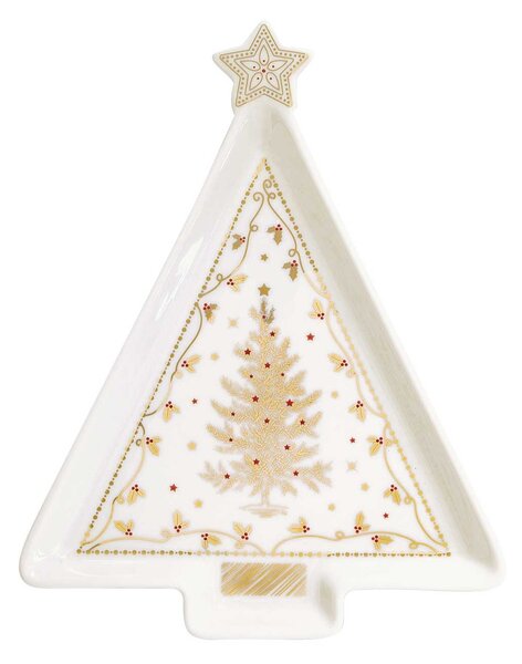 FEDORA Home Vianočný servírovací podnos v tvare stromčeka Xmas Lights, rozmer 26x21 cm