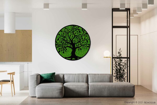 Machový obraz Strom života kruh (114x114cm)