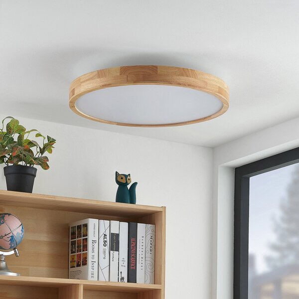 Stropné Lampa Lindby, Lanira, stmievateľné, Drevo, Obývacia izba, Drevo, Moderný