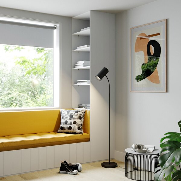 Stojacie Lampa Lindby, Karoli, Čierna, Obývacia izba, Kov, Moderný