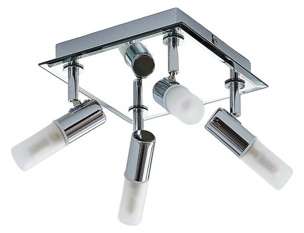 Stropné Lampa Lindby, Zela, stmievateľné, Metalická, Kúpeľňa, Kov, Moderný