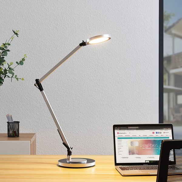 Stolové Lampa Lindby, Rilana, stmievateľné, Metalická, Pracovňa, Kov, Moderný