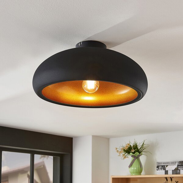Stropné Lampa Lindby, Gerwina, stmievateľné, Čierna, Obývacia izba, Kov, Moderný