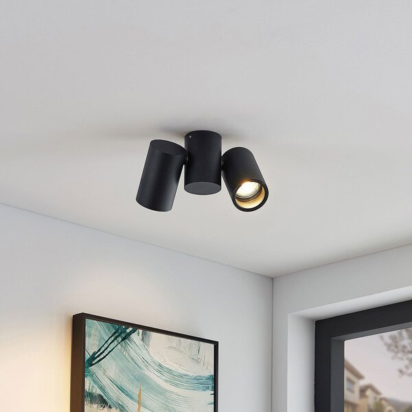Stropné Lampa Arcchio, Gesina, stmievateľné, Čierna, Obývacia izba, Kov, Moderný