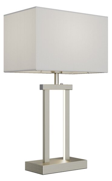 Stolové Lampa Lindby, Sigurd, stmievateľné, Metalická, Obývacia izba, Tkanina / Textil, Moderný