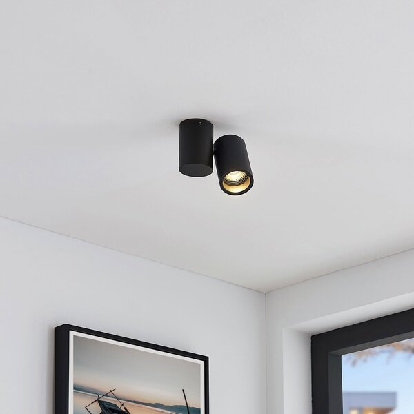 Stropné Lampa Arcchio, Gesina, stmievateľné, Čierna, Obývacia izba, Kov, Moderný