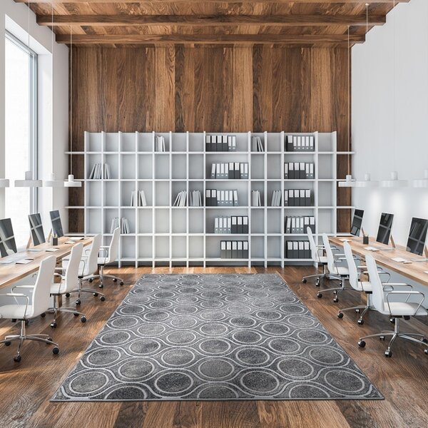 Moderný koberec s geometrickým vzorom Sivá Šírka: 80 cm | Dĺžka: 150 cm