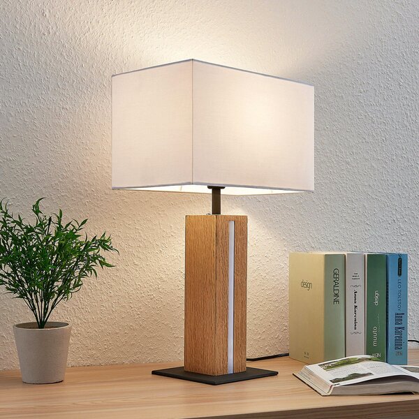 Stolové Lampa Lindby, Garry, stmievateľné, Biela, Obývacia izba, Tkanina / Textil, Moderný