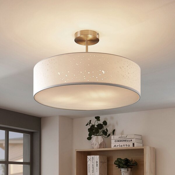 Stropné Lampa Lindby, Umma, stmievateľné, Biela, Obývacia izba, Tkanina / Textil, Moderný