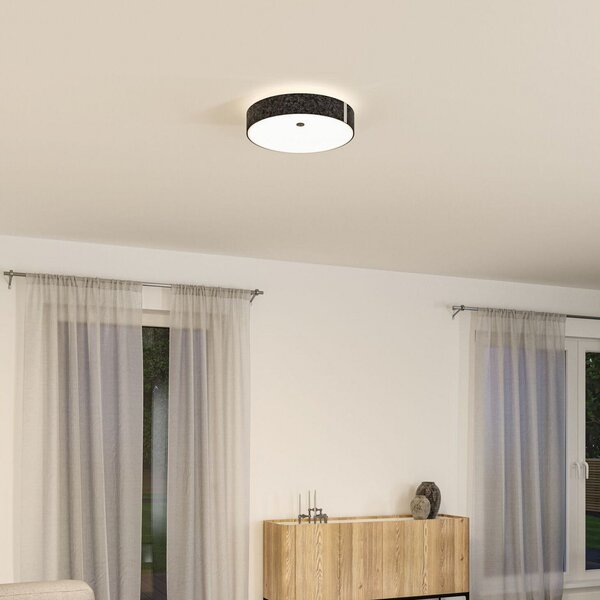 Stropné Lampa Paulmann, Malika, stmievateľné, Čierna, Obývacia izba, Tkanina / Textil, Moderný