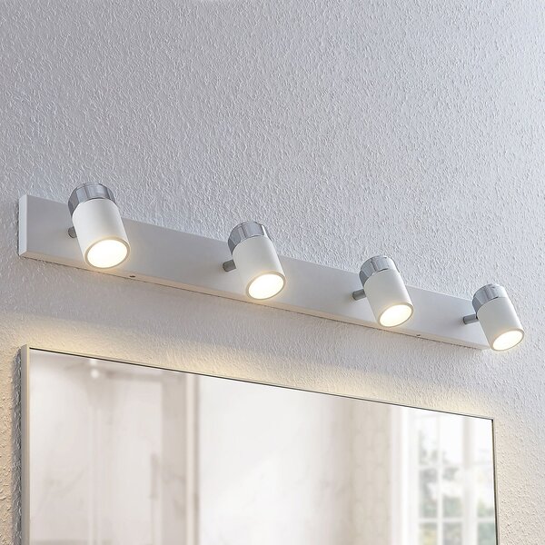Stropné Lampa Lindby, Kardo, stmievateľné, Biela, Kúpeľňa, Kov, Moderný