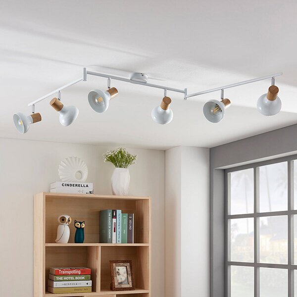 Stropné Lampa Lindby, Fridolin, stmievateľné, Biela, Kuchyňa, Kov, Moderný