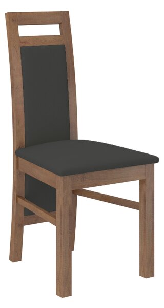 Drevená stolička Dirse orech dekor dřeva dub craft potahová látka černá