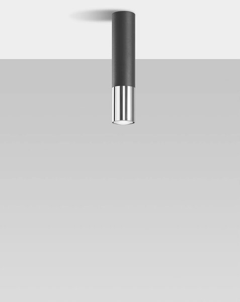 Stropné svietidlo Loopez, 1x čierne kovové tienidlo, ch