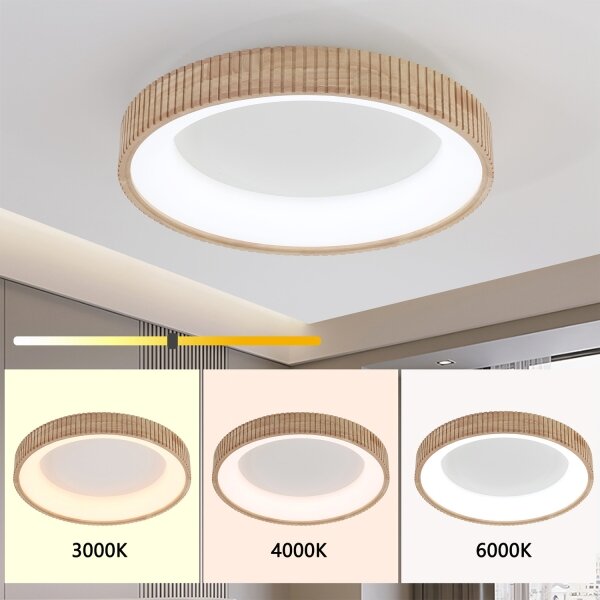 Brilagi - LED stropné svietidlo FALCON WOOD MODERN LED/40W/230V pr. 60 cm drevo