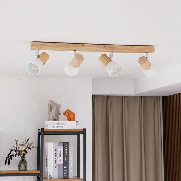Stropné Lampa Lindby, Thorin, stmievateľné, Drevo, Obývacia izba, Drevo, Škandinávsky