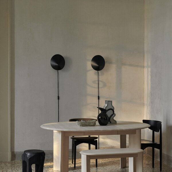 Nástenné Svietidlo ferm LIVING, Arum Sconce, Čierna, Obývacia izba, Ušľachtilá oceľ, Dizajnový