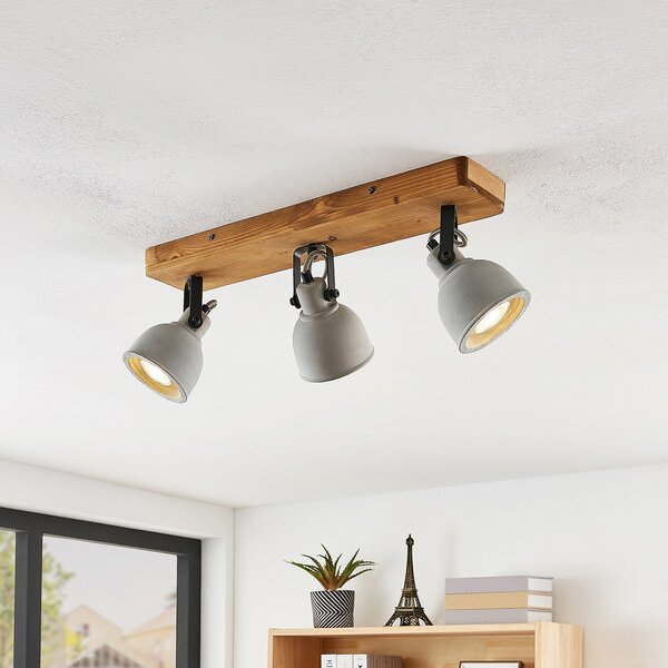 Stropné Lampa Lindby, Mitis, stmievateľné, Sivá, Obývacia izba, Betón, Industriálny