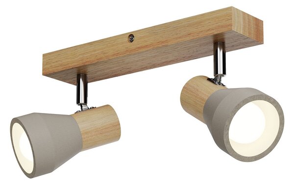 Stropné Lampa Lindby, Filiz, stmievateľné, Drevo, Spálňa, Drevo, Škandinávsky