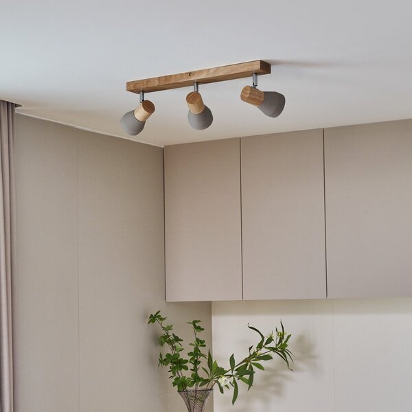 Stropné Lampa Lindby, Filiz, stmievateľné, Sivá, Spálňa, Betón, Škandinávsky