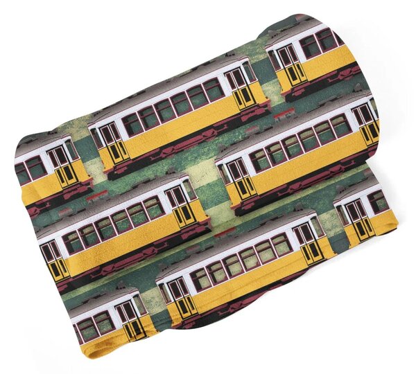Sablio Deka Lisabonské historické električky Zelený Pattern - 150x120 cm