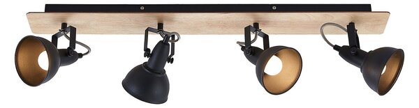 Stropné Lampa Lindby, Aylis, stmievateľné, Čierna, Obývacia izba, Kov, Industriálny