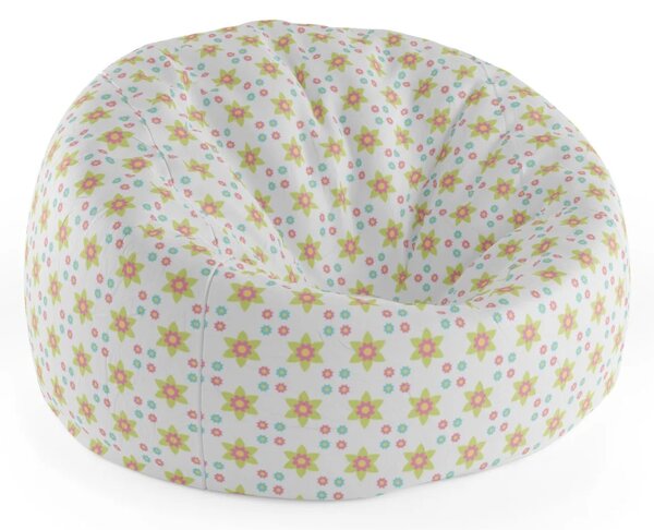 Sablio Sedací vak Cocoon Farebné kvetinky - 75 x 45 x 35 cm