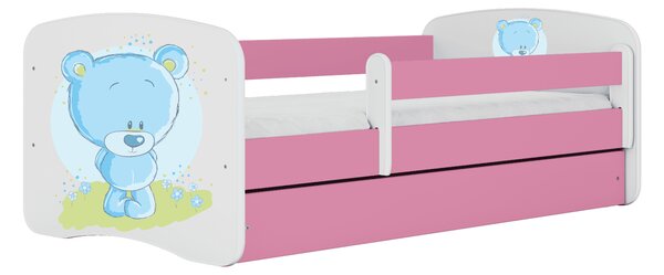 Letoss Detská posteľ BABY DREAMS 180/80- Modrý Macko Ružová S matracom S uložným priestorom
