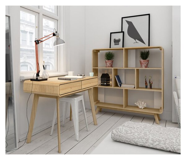 Knižnica v dekore duba v prírodnej farbe 122x126 cm Caitlin – Støraa