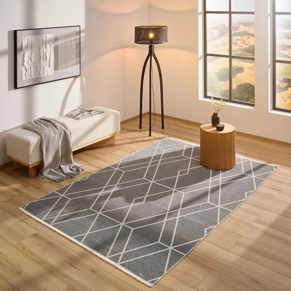 PLOCHO TKANÝ KOBEREC, 80/150 cm sivá, biela Novel - Online Only bytové doplnky, Online Only