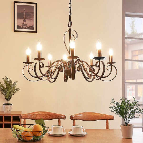Lustre Lucande, Caleb, stmievateľné, Hnedá / Hrdzavá, Chodba, Kov, Rustikálny