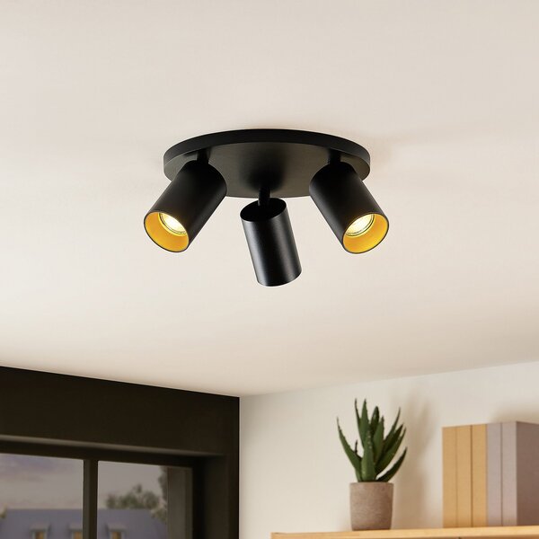 Stropné Lampa Arcchio, Brinja, stmievateľné, Čierna, Chodba, Hliník, Moderný