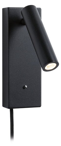 Nástenné Svietidlo Paulmann, Hulda USB, stmievateľné, Čierna, Spálňa, Kov, Moderný