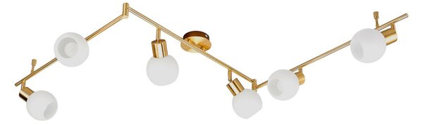 Stropné Lampa Lindby, ELAINA, stmievateľné, Zlatá / Mosadz, Obývacia izba, Kov, Moderný